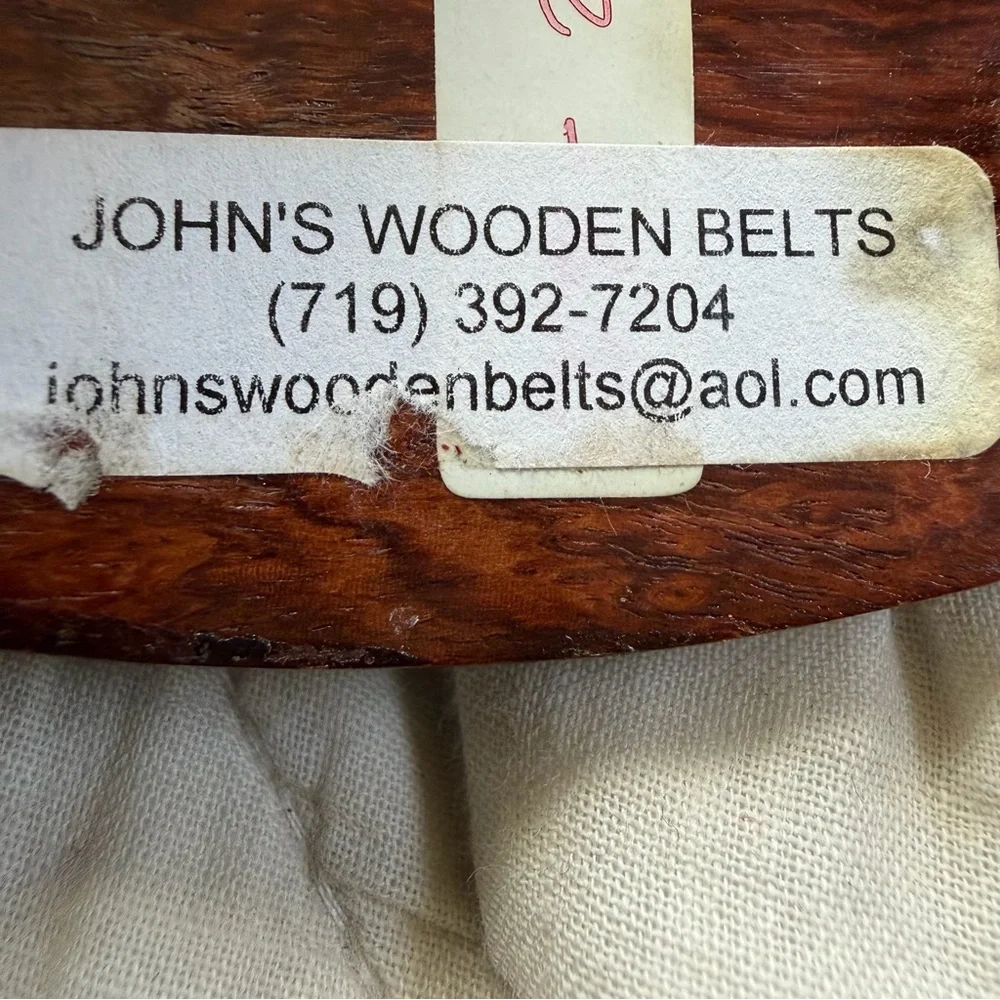 Vintage Handmade Wooden Belt John’s Wooden Belts Carved Segmented Wood Boho